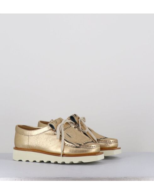Chaussures à lacets en cuir Frangia dorées