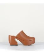 Sabots en cuir A93810 camel