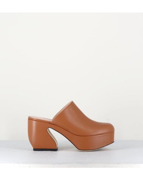 Sabots en cuir A93810 camel