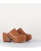 Sabots en cuir A93810 camel