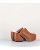 Sabots en cuir A93810 camel