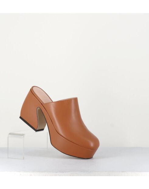 Sabots en cuir A93810 camel