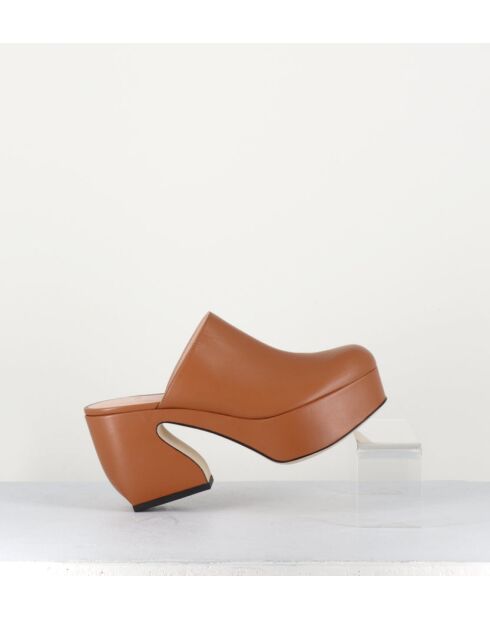 Sabots en cuir A93810 camel