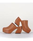 Sabots en cuir A93810 camel