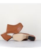 Sabots en cuir A93810 camel
