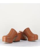 Sabots en cuir A93810 camel