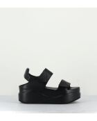 Sandales compensées en cuir Mirror argentées