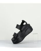 Sandales compensées en cuir Mirror argentées