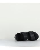 Sandales compensées en cuir Mirror argentées