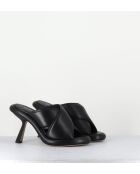 Mules en cuir 1C6950D noires - Talon 8 cm