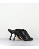 Mules en cuir 1C6950D noires - Talon 8 cm