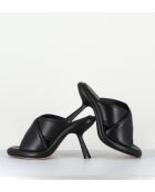 Mules en cuir 1C6950D noires - Talon 8 cm
