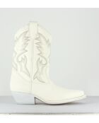Bottes Santiago en cuir 8454D blanches -Talon 5 cm