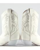 Bottes Santiago en cuir 8454D blanches -Talon 5 cm