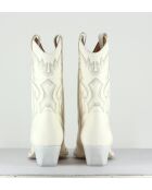Bottes Santiago en cuir 8454D blanches -Talon 5 cm
