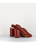 Sandalias Mattone Frassino de piel color ladrillo con tacón de 9 cm
