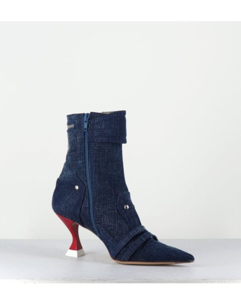 Boots à bout pointu Lovely Nik jeans - Talon 7,5 cm