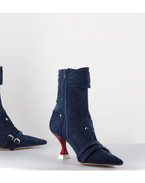 Boots à bout pointu Lovely Nik jeans - Talon 7,5 cm