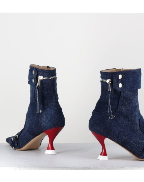 Boots à bout pointu Lovely Nik jeans - Talon 7,5 cm