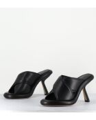 Mules en cuir 1C6950D noires - Talon 8 cm