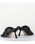 Mules en cuir 1C6950D noires - Talon 8 cm