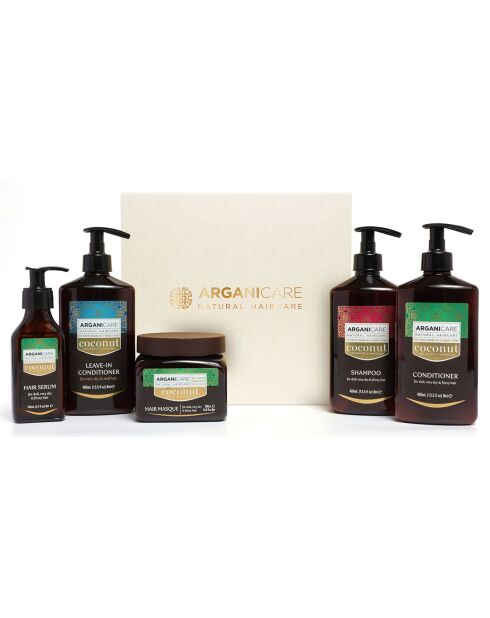 Ritual-Set für extreme Ernährung — Kokosöl — sehr trockenes, geschädigtes und lockiges Haar — (5 Produkte) — 400 ml