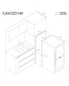 Cave de conservation 149 bouteilles Dual Zone encastrable - 59.5x73.5x140 cm