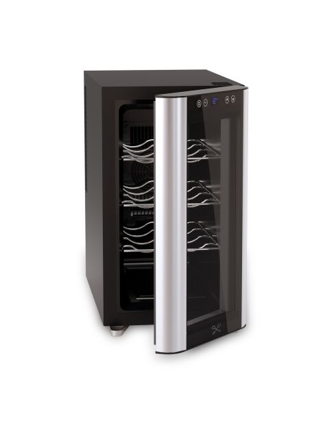 Freistehender Weinschrank aus Silber für 8 Flaschen, 26 x 49,5 x 45,5 cm