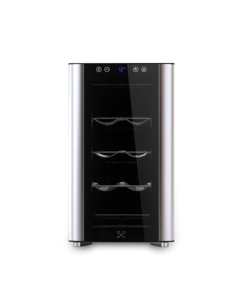 Freistehender Weinschrank aus Silber für 8 Flaschen, 26 x 49,5 x 45,5 cm