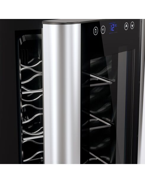 Freistehender Weinschrank aus Silber für 8 Flaschen, 26 x 49,5 x 45,5 cm