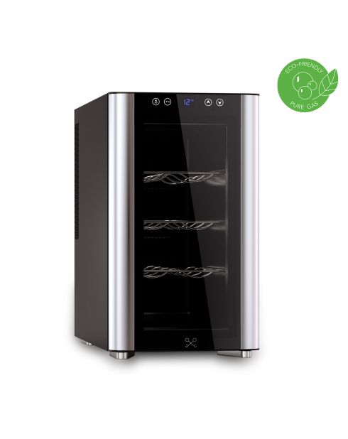 Freistehender Weinschrank aus Silber für 8 Flaschen, 26 x 49,5 x 45,5 cm