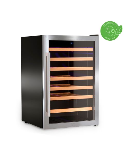 Freistehender Weinschrank aus Silber für 48 Flaschen, 54 x 53,8 x 83,4 cm