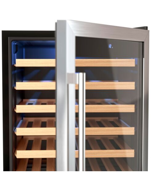 Freistehender Weinschrank aus Silber für 48 Flaschen, 54 x 53,8 x 83,4 cm