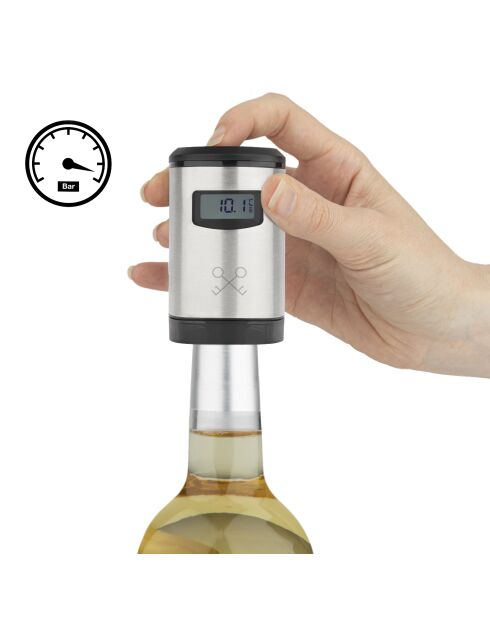 Pompe sous-vide électrique pour vin grise - 4.6x4.6x8.6 cm