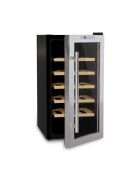 Freistehender silberner Weinschrank für 18 Flaschen, 34,5 x 47,5 x 66,7 cm