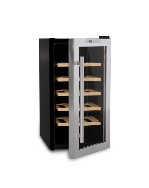 Freistehender silberner Weinschrank für 18 Flaschen, 34,5 x 47,5 x 66,7 cm