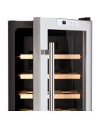 Freistehender silberner Weinschrank für 18 Flaschen, 34,5 x 47,5 x 66,7 cm
