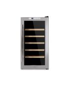 Freistehender silberner Weinschrank für 18 Flaschen, 34,5 x 47,5 x 66,7 cm