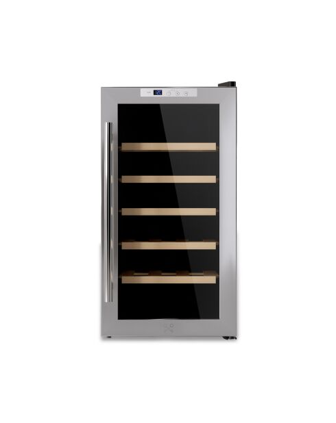 Freistehender silberner Weinschrank für 18 Flaschen, 34,5 x 47,5 x 66,7 cm