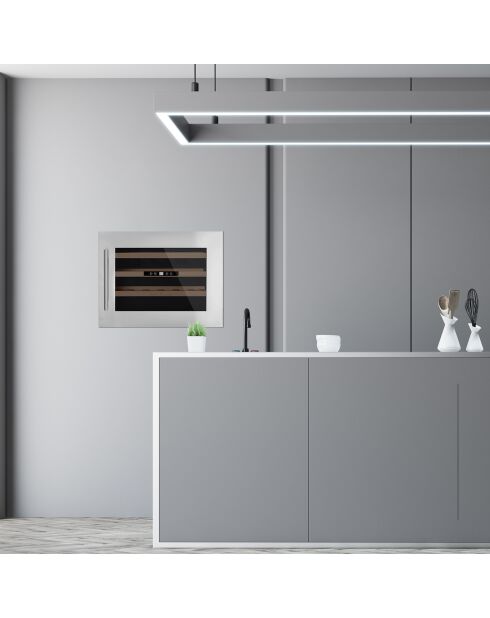Ingebouwde zilveren wijnkoeler met 24 flessen - 59,5x56x46 cm