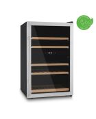 Vrijstaande zilveren wijnkelder met twee zones en 53 flessen - 54x55x89,5 cm