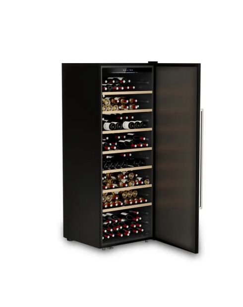 Schwarzer freistehender Weinschrank für 224 Flaschen, 70,5 x 70,5 x 183,5 cm