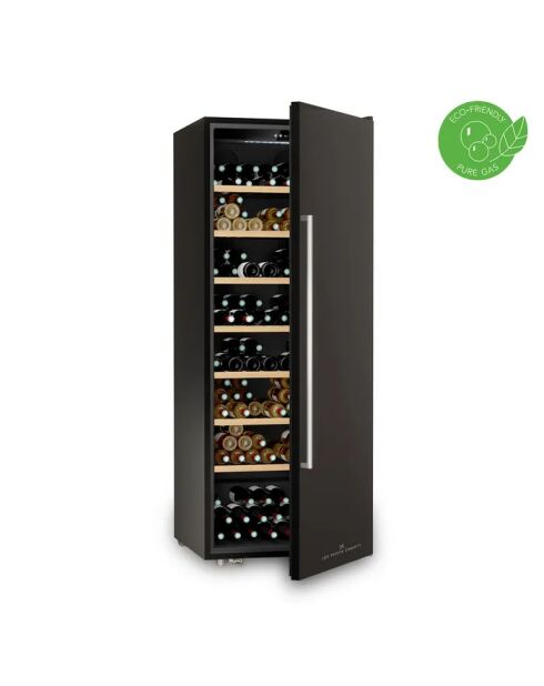 Schwarzer freistehender Weinschrank für 224 Flaschen, 70,5 x 70,5 x 183,5 cm