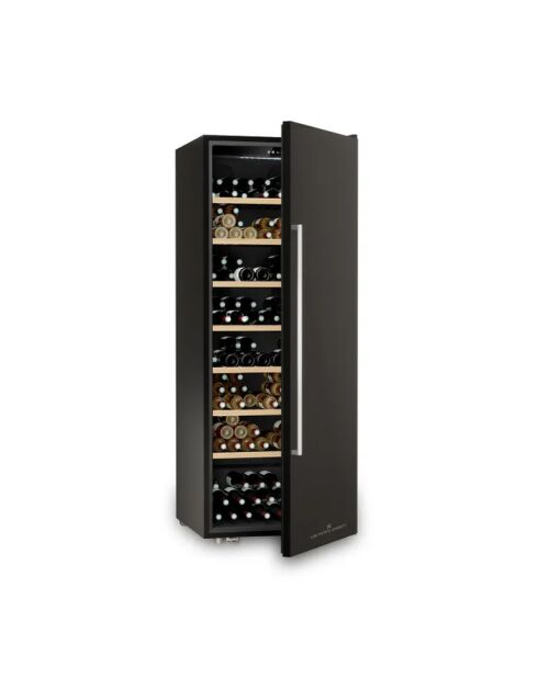 Schwarzer freistehender Weinschrank für 224 Flaschen, 70,5 x 70,5 x 183,5 cm