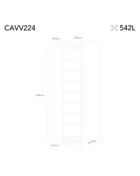 Schwarzer freistehender Weinschrank für 224 Flaschen, 70,5 x 70,5 x 183,5 cm