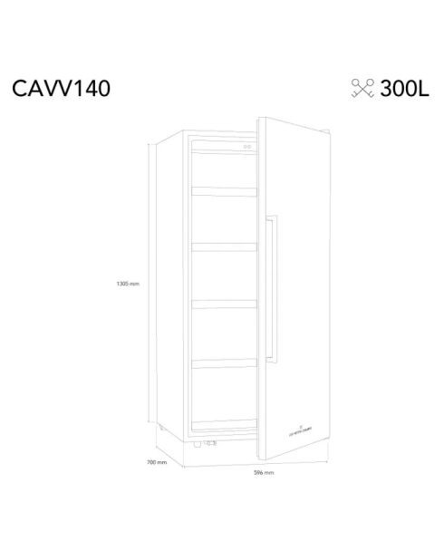 Cave à vin 140 bouteilles pose libre noire - 59.6x70x130.5 cm