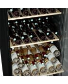 Zwarte ingebouwde wijnkelder met 160 flessen - 59,5x69x139 cm