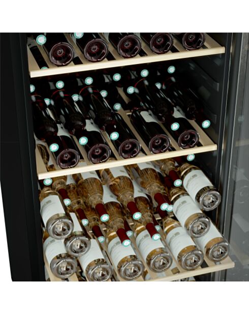 Schwarzer eingebauter Weinkeller für 160 Flaschen — 59,5 x 69 x 139 cm