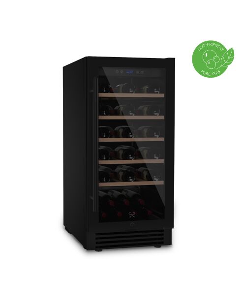 Schwarzer eingebauter Weinkeller für 32 Flaschen - 38x57,5x83 cm