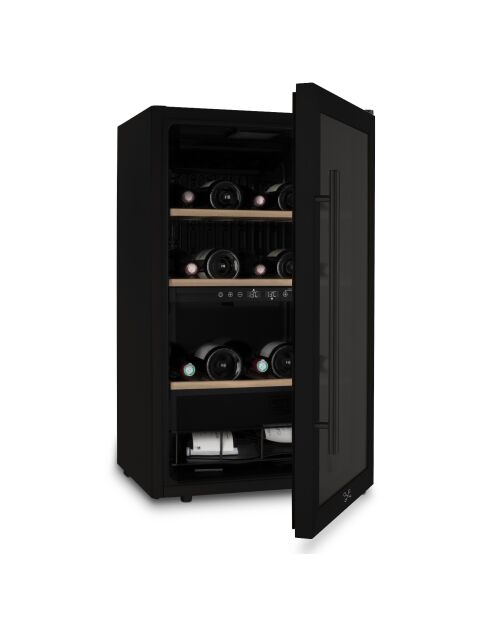 Schwarzer eingebauter Weinkeller für 32 Flaschen - 38x57,5x83 cm